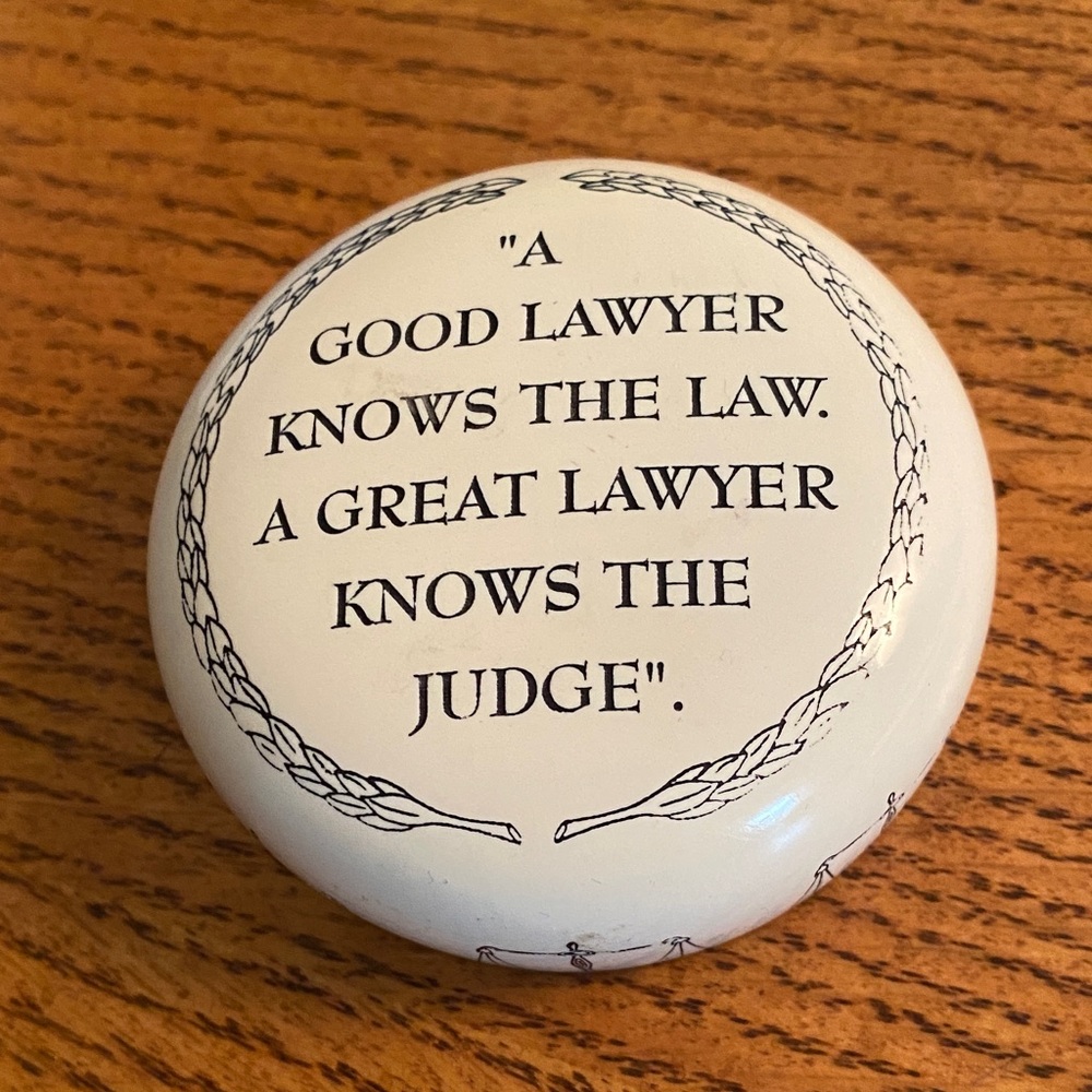 Made in England Faux Scrimshaw Lawyer Paperweight